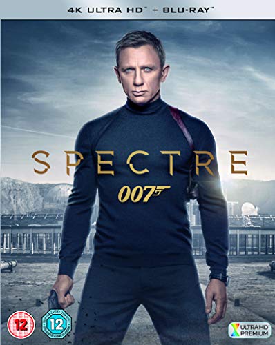 Blu-ray cover for Spectre, featuring Daniel Craig as James Bond.