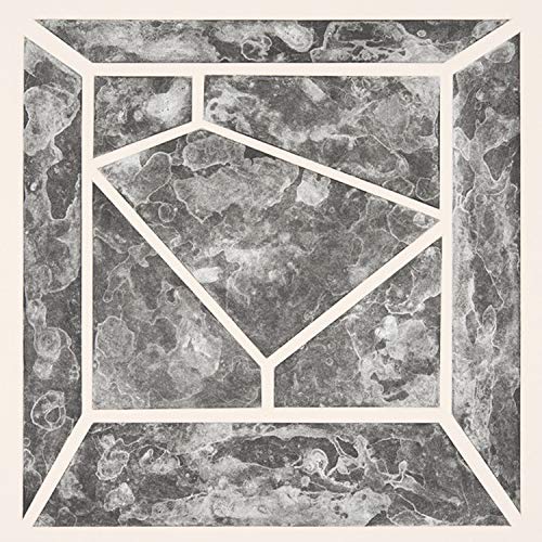 Abstract geometric design with white lines separating textured, mottled gray stone-like panels.