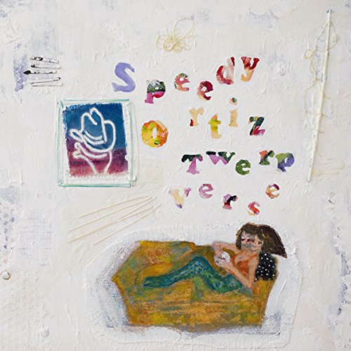 Collage-style album art with text Speedy Ortiz Twerp Verse and a person on couch.