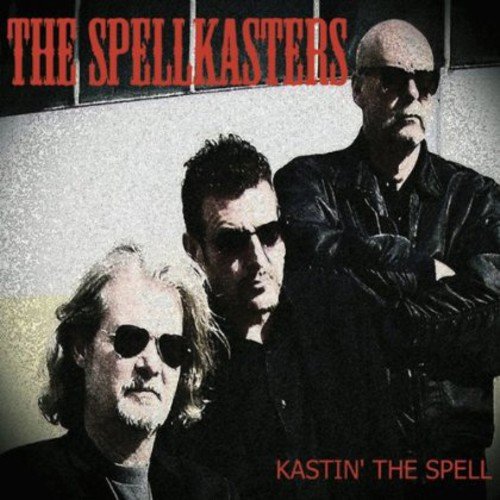 "Album cover featuring three men in dark attire, with red title text."