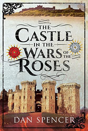 Book cover depicting a medieval castle with a red rose and swords.