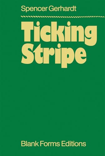 Green book cover with yellow title "Ticking Stripe" and author name.