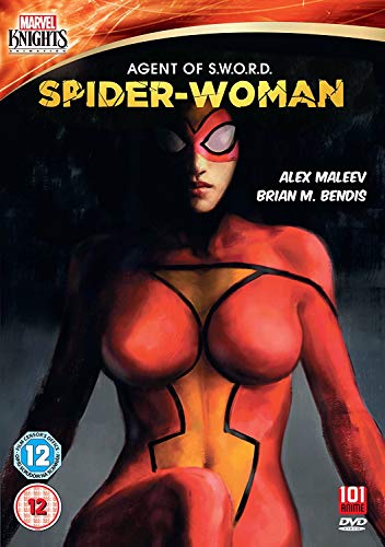 DVD cover for “Spider-Woman: Agent of S.W.O.R.D.” featuring a superheroine.