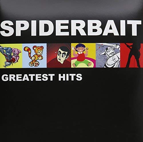Spiderbait’s “Greatest Hits” vinyl album cover with colorful cartoon imagery.