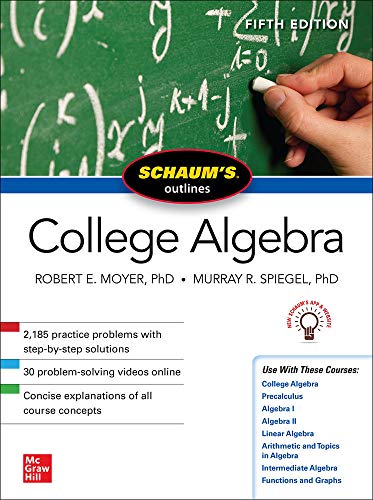Algebra textbook with yellow and black cover, featuring geometric shapes and mathematical symbols.