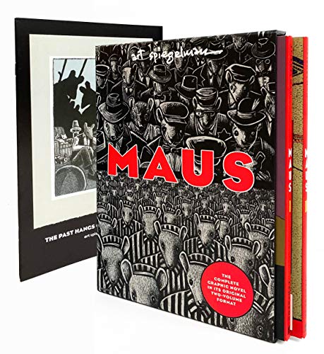 Maus I and II paperback box set with illustrated graphic novel covers.