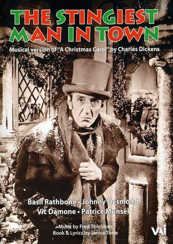 DVD cover for "The Stingiest Man in Town" musical starring Basil Rathbone.
