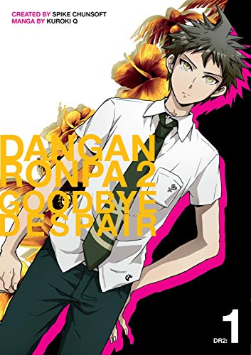 Manga cover: young man with flowers, bold text "Danganronpa 2: Goodbye Despair.