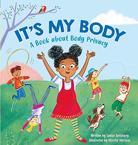 Book cover showing a girl with arms raised surrounded by children playing outdoors.