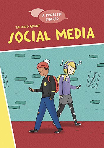 Book cover with illustration of two young people and text about social media.