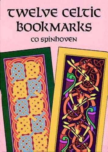 Book cover showing two rectangular bookmarks with intricate, colorful Celtic knotwork designs.