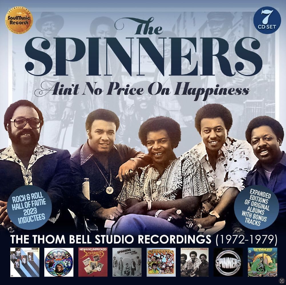 Album cover featuring The Spinners with seven smaller album covers displayed at the bottom.