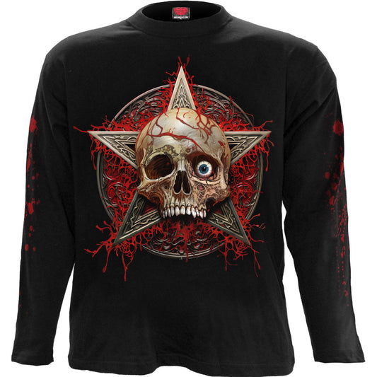 Black long sleeve shirt with a large, detailed skull and claw design.