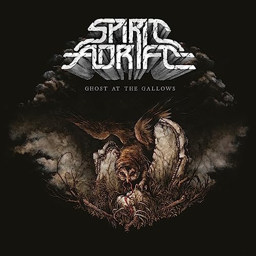 CD cover for Spirit Adrift’s “Ghost At The Gallows” with raven and gallows.