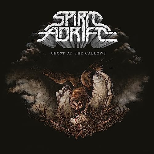 Album cover: owl perched on gallows with stormy, dark background.