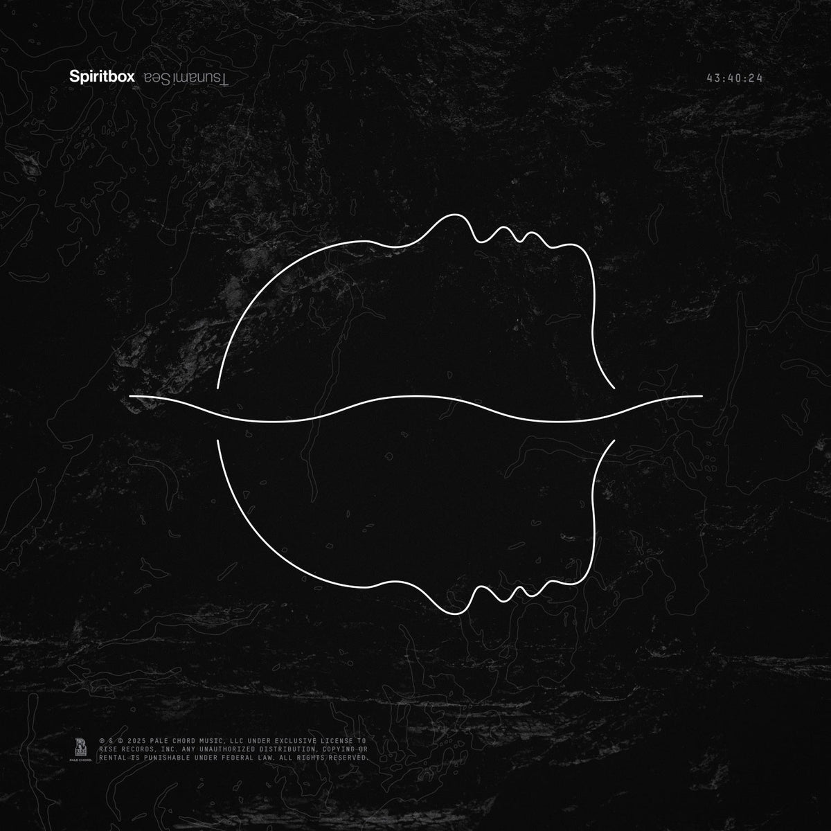 Spiritbox “Tsunami Sea” CD cover: black background, mirrored face outlines.
