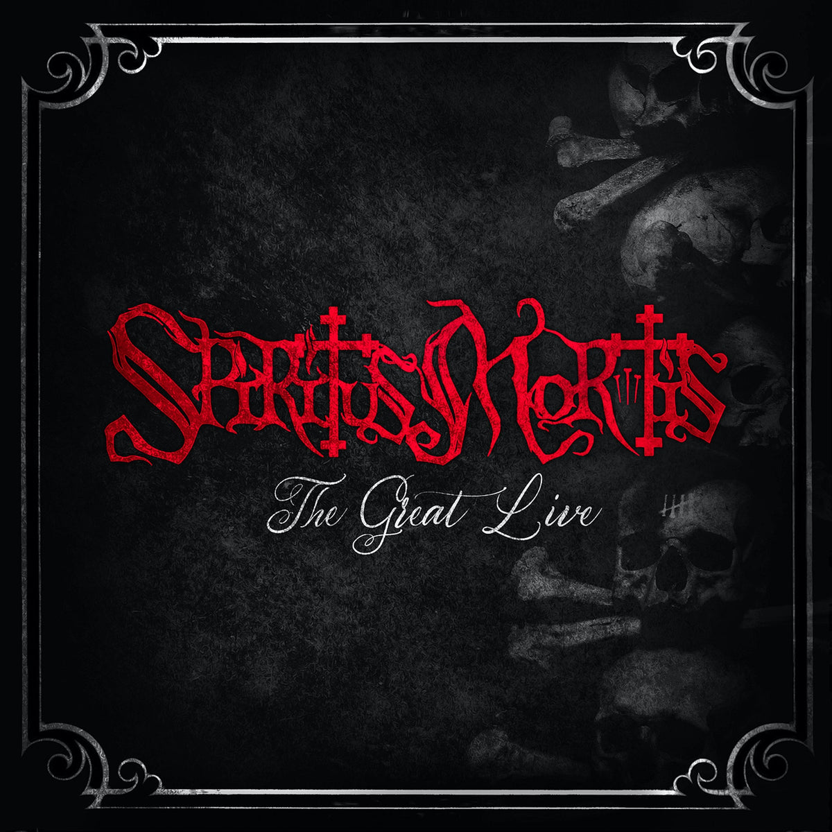 CD cover for “Spiritus Mortis - The Great Live” with skulls and bones.