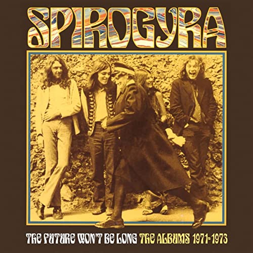 Spirogyra album cover featuring a 1970s band portrait in sepia tones.