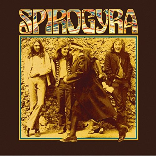 Spirogyra band portrait on CD cover, sepia tone, four members pictured.