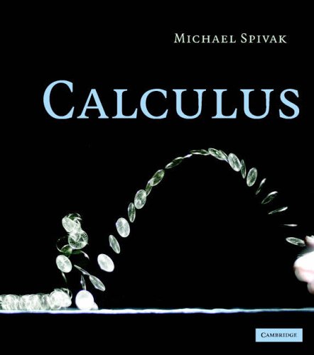 Book cover titled Calculus by Michael Spivak showing coins arching against a black background.
