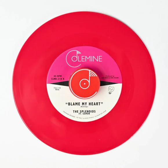Red vinyl record with a colorful label featuring "The Splendids & Eamon.