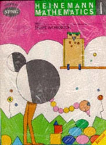 Heinemann Maths 1 Shape Workbook cover with geometric shapes and colours.