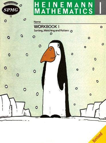 Heinemann Maths Workbook 1 cover with a penguin illustration.