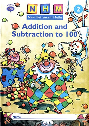 Cover of "New Heinemann Maths Yr2" activity book with circus clowns.