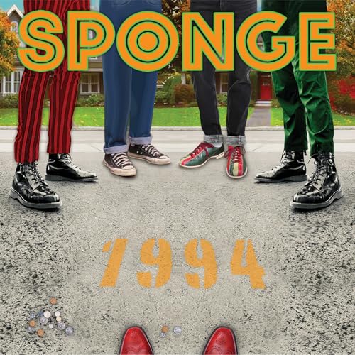 Sponge band album cover, “1994”, featuring four figures with colorful pants.