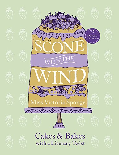 "Book cover featuring a multi-tiered cake with purple and yellow layers and floral topping."