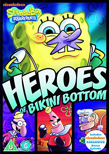 "Spongebob Squarepants DVD cover featuring Spongebob and other characters against a blue background."