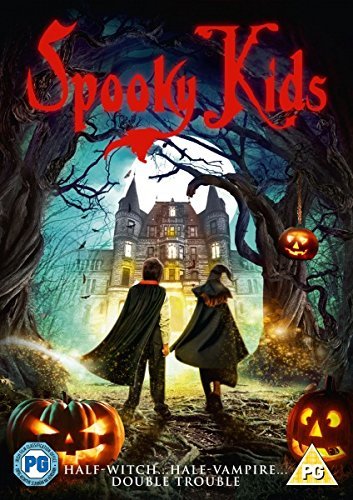 Spooky Kids" DVD cover with castle, children, and jack-o'-lanterns in a dark forest.