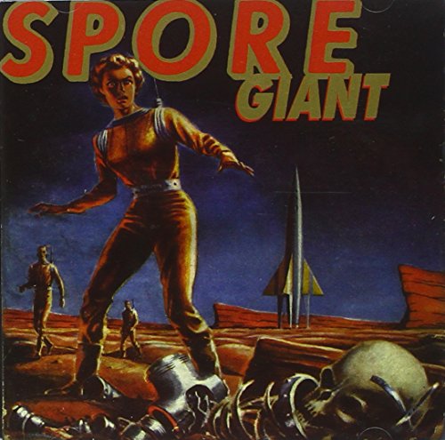 Retro science fiction CD cover featuring a space traveler and rocket.
