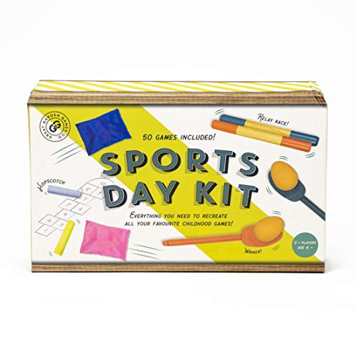 Sports Day Kit box with illustrations of games and equipment.