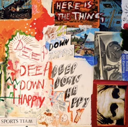 Collage album cover for "Sports Team - Deep Down Happy" vinyl record.