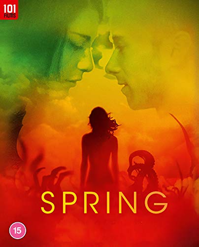 Spring" Blu-ray cover featuring two figures and a shadowy, surreal landscape.
