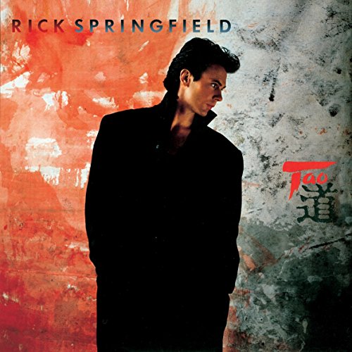 Rick Springfield album cover, “Tao,” featuring a portrait and red textured background.