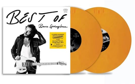 Bruce Springsteen “Best Of” double vinyl record with yellow discs.