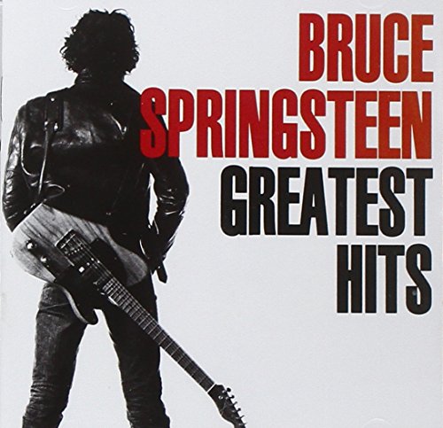 Bruce Springsteen’s “Greatest Hits Vol. 1” CD cover with musician’s back view.
