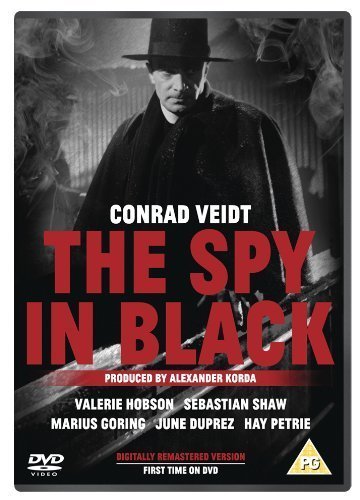 DVD cover for "The Spy in Black" featuring a man in a black hat and cloak.