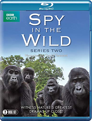 "Blu-ray case with gorillas wearing spy gear, blue sky and trees in the background."
