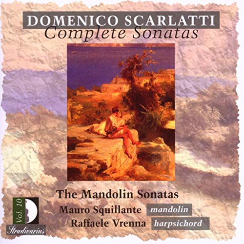 CD cover: painting of a man with a mandolin, text “Scarlatti Complete Sonatas”.