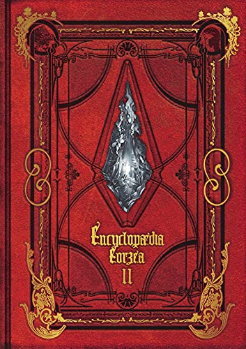 Red book cover with gold details, a crystal, and text “Encyclopaedia Eorzea II”.