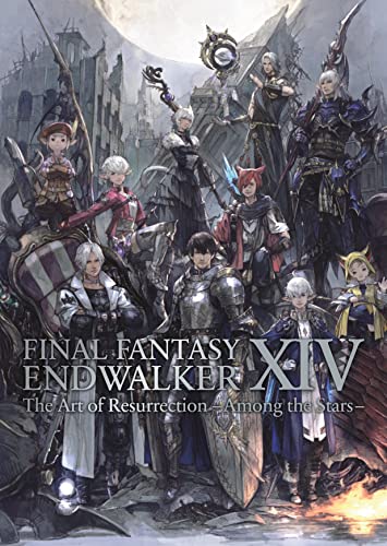 Cover of “Final Fantasy XIV: Endwalker” art book featuring diverse characters.