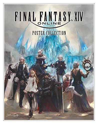 Final Fantasy XIV poster collection cover featuring characters and a crystalline castle.