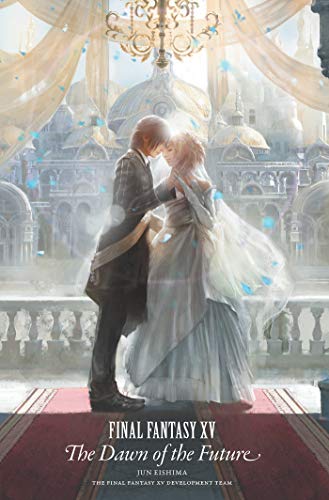 Couple embracing on a red carpet before a grand, ornate palace.