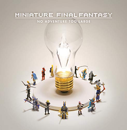 Miniature figures surround a glowing lightbulb on a white surface.