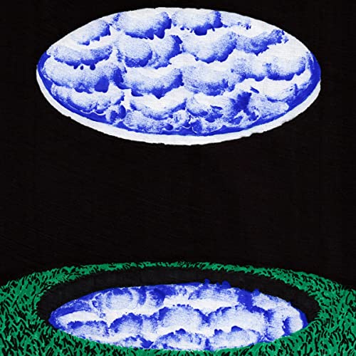 Album cover for Squid’s “Near The Westway” featuring blue and white clouds.