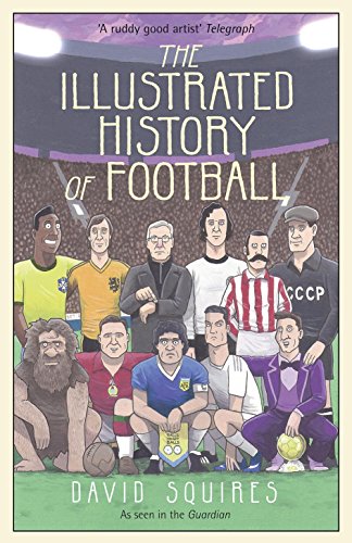 "The Illustrated History of Football" book cover featuring cartoon football players in various uniforms.