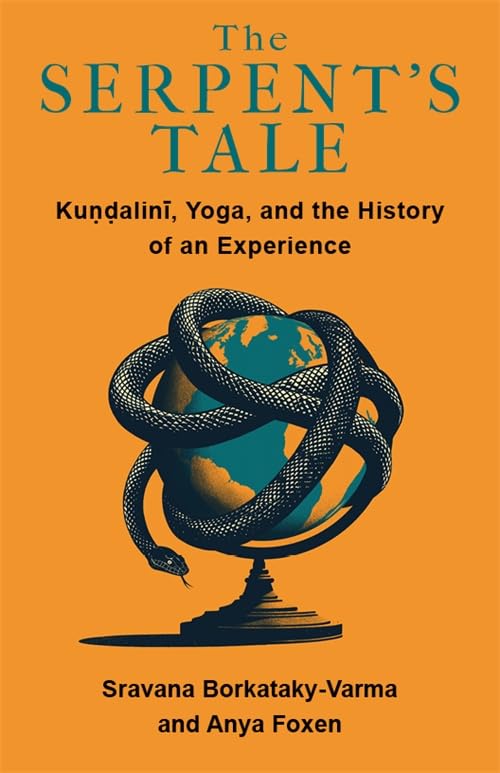 Book cover: orange background, coiled serpent around a globe, title and authors’ names.
